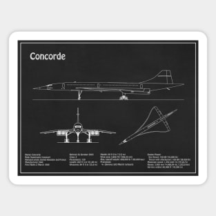 Concorde - Airplane Blueprint - PD Magnet